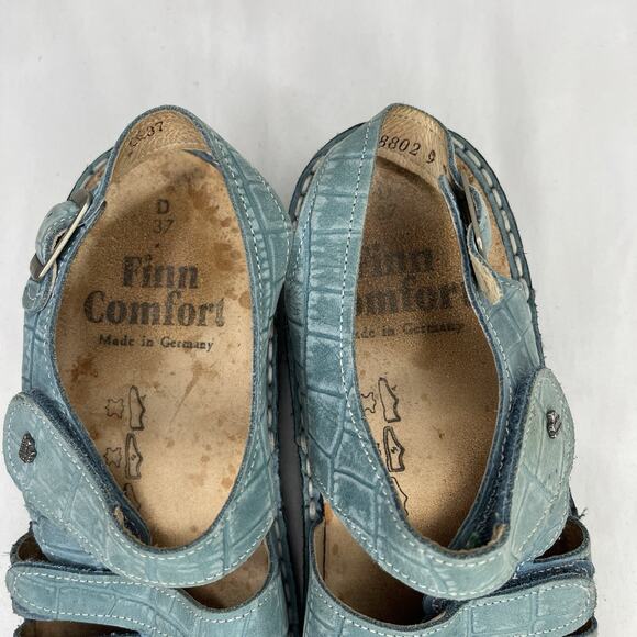 Finn Comfort Teal Blue Sandals Size EU 37D/US 6.5-7 Made in Germany, comfort - Picture 3 of 9